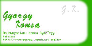 gyorgy komsa business card